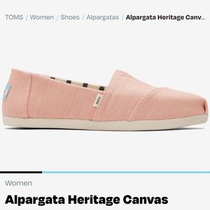 TOMS Dusty Pink Alpargata Hertiage Canvas